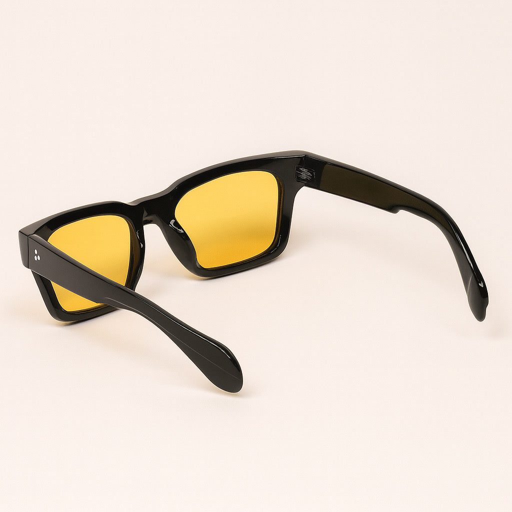 Trendy Yellow  Square Sunglass